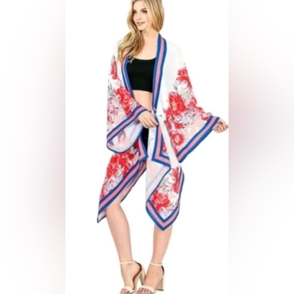 Anthropologie’s Flying Tomato Floral Kimono Wrap/Duster S/M ResortWear Beach